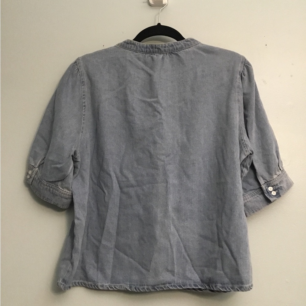 Velvet Heart Denim Shirt in Soft Blue - Picture 3 of 11